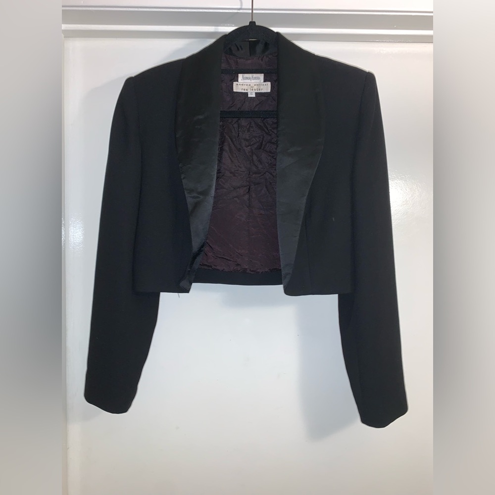 EUC Andrea Polizzi for Rex Lester VINTAGE cropped tuxedo style blazer